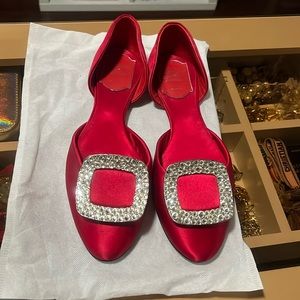 Fuchsia Pink Bejeweled Flats like roger vivier